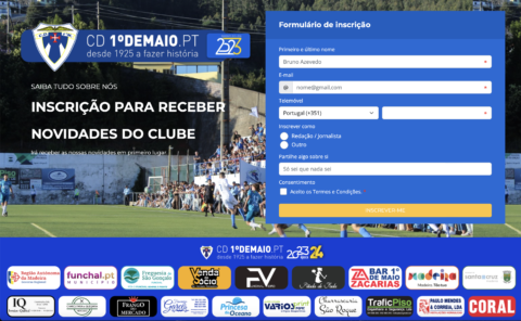 Subscrever a Newsletter do Clube Desportivo 1º de Maio para receber as noticias do clube