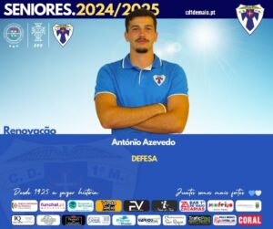 Defesa Central Antónïo Azevedo do CD 1º de Maio para a Época 2024/2025