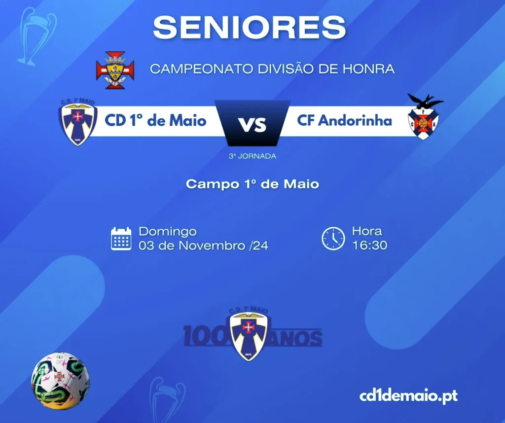 Jogo de Futebol dos Seniores Masculinos "A" do 1º de maio frente ao CF Andorinha