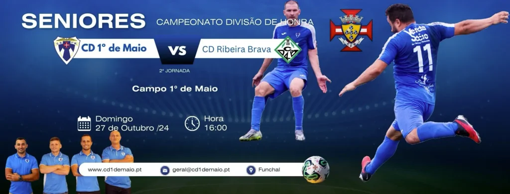 Futebol DIVISÃO DE HONRA - SENIORES 2ª Jornada CD 1º de Maio ⚽️ CD Ribeira Brava no campo 1º de Maio, Funchal, São Gonçalo
