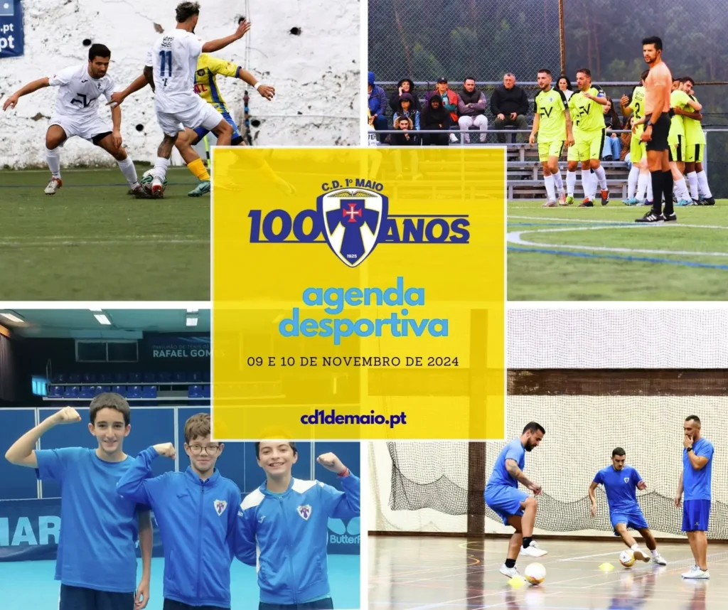 Agenda Desportiva nov2 do Clube Desportivo 1º de Maio para os dias 09 e 10 de Novembro de 2024