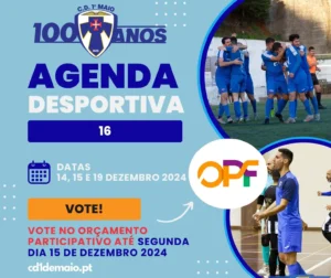Agenda Desportiva 16 do 1º de Maio em Futebol, Futsal e Walking Football