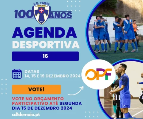 Agenda Desportiva 16 do 1º de Maio em Futebol, Futsal e Walking Football