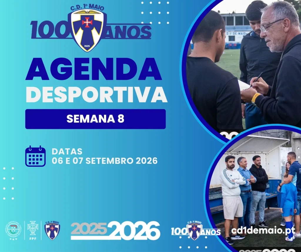 Agenda Desportiva nº8 do CD 1º de Maio 06 e 07 de Setembro de 2025