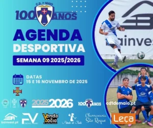 Agenda desportiva 09 do CD 1º de Maio para os dias 15 e 16 de Novembro de 2025