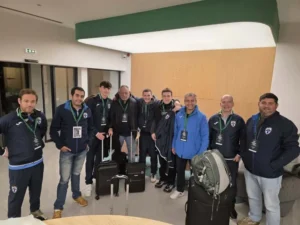 Comitiva do CD 1º de MAio Ténis de Mesa no Europe Cup Men (ETTU)