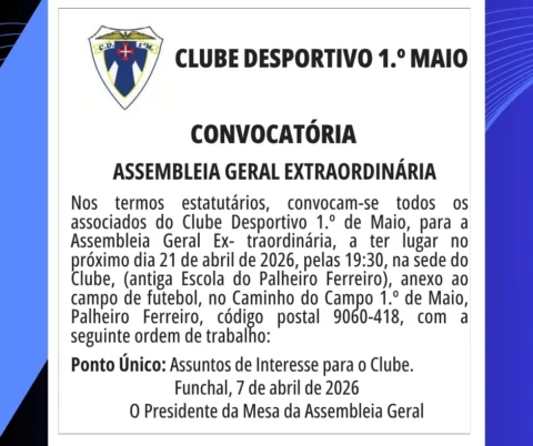 Assembleia Geral Extraordinária CD 1.º de Maio