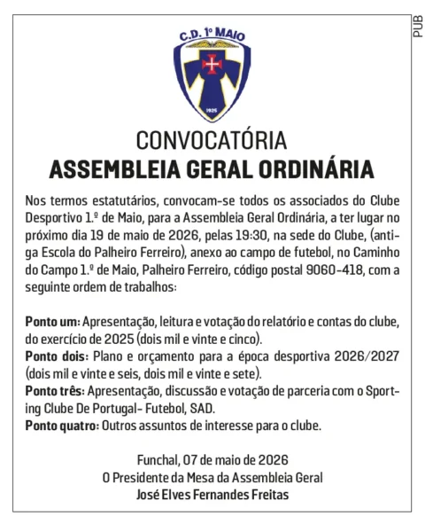 Convocatória | Assembleia Geral Ordinária