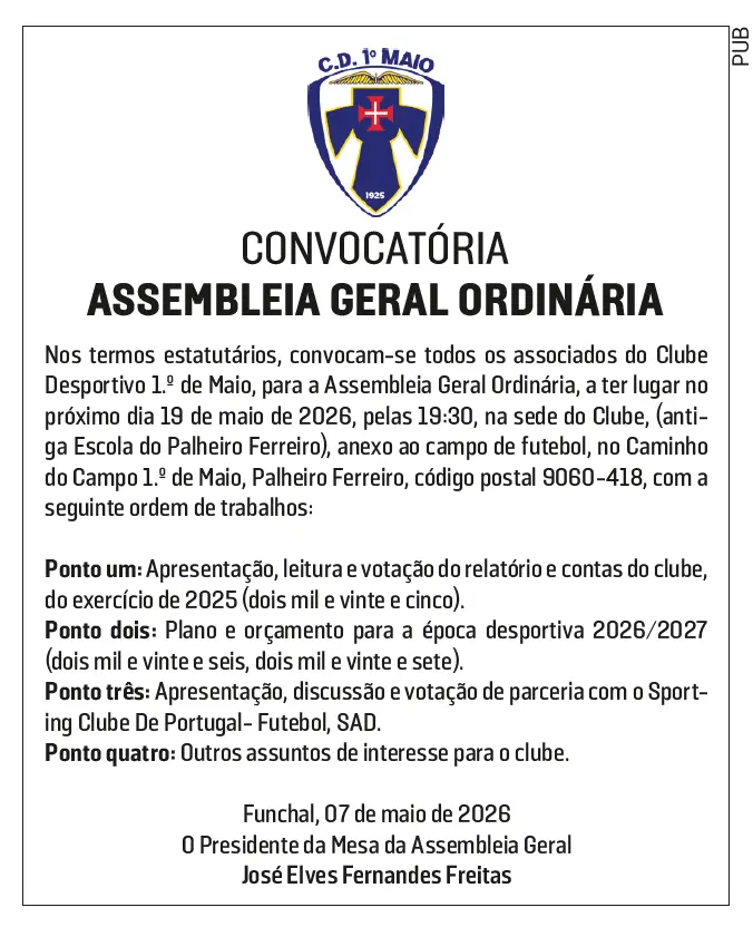 Convocatória | Assembleia Geral Ordinária