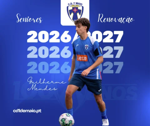 Guilherme Mendes renova com o CD 1.&ordm; de Maio para a &eacute;poca 2026/2027