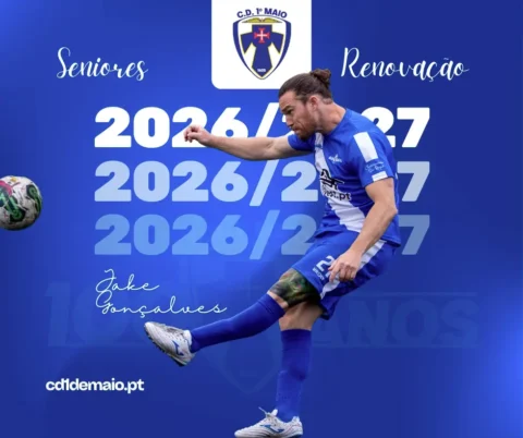 Jake Gonçalves renova com o CD 1.º de Maio para 2026/2027