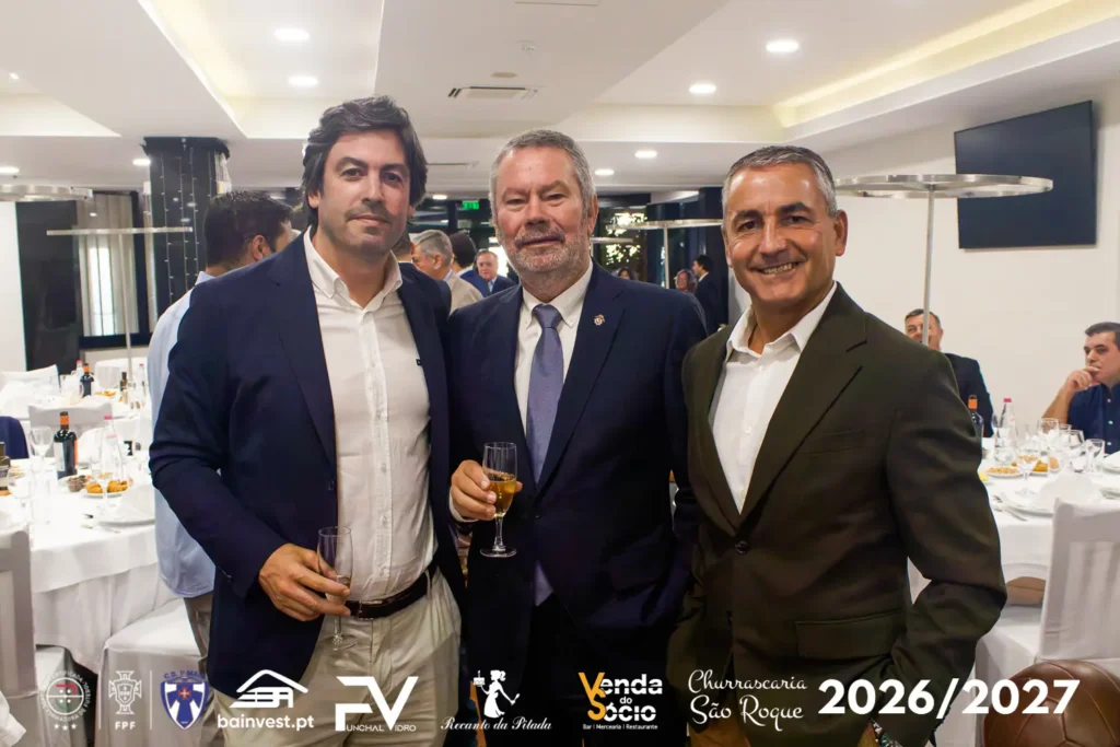 Ricardo Miranda (presidente da AD Camacha), Carlos Pereira (Ex presidente do CS Marítimo) e Duarte Luciano (presidente do CD 1º de Maio)